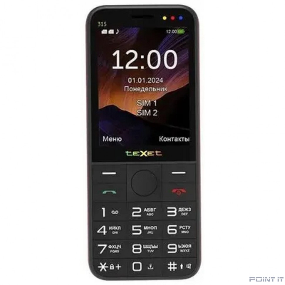 TEXET TM-315 цвет черный-красный