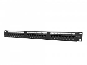 Патч-панель UTP, 19&quot;, 24 порта RJ45, cat.5e, 1U, Dual Type с индикацией портов