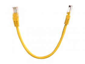 Патч-корд Technolink UTP4 cat 5e, 0,25м, ВС, LSZH, желтый, литой коннектор