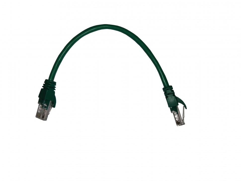 Патч-корд Technolink UTP4 cat 5e, 0,25м, ВС, LSZH, зеленый, литой коннектор