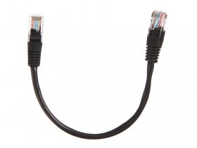 Патч-корд Technolink UTP4 cat 5e, 0,25м, ВС, LSZH, черный, литой коннектор