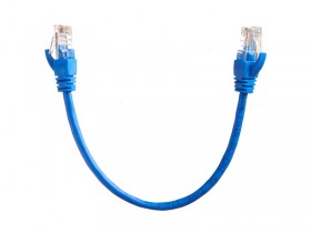 Патч-корд Technolink UTP4 cat 5e, 0,25м, ВС, LSZH, синий, литой коннектор