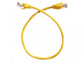 Патч-корд Technolink UTP4 cat 5e, 0,5м, ВС, LSZH, желтый, литой коннектор