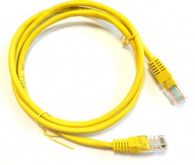 Патч-корд Technolink UTP4 cat 5e, 1,0м, ВС, LSZH, желтый, литой коннектор