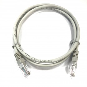 Патч-корд Technolink UTP4 cat 5e, 1,0м, ВС, LSZH, серый, литой коннектор