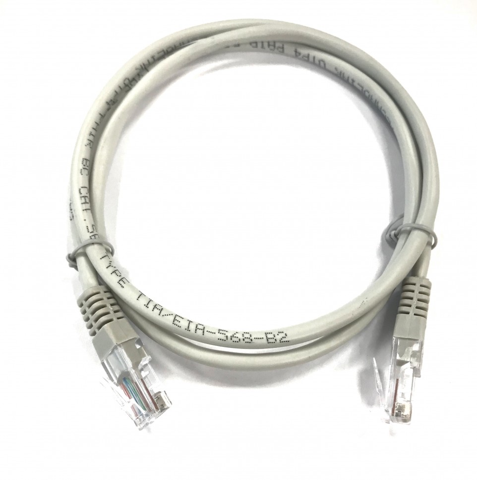 Патч-корд Technolink UTP4 cat 5e, 1,0м, ВС, LSZH, серый, литой коннектор
