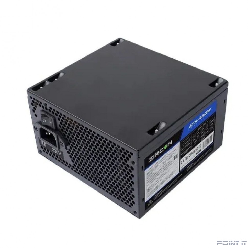 Zircon Блок питания ATX 450W ATX-450W Black, Безвентиляторный