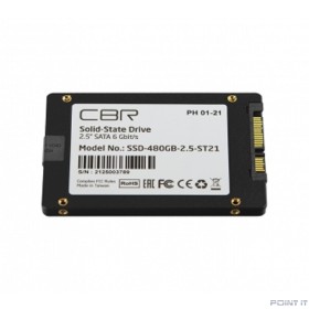 CBR SSD-480GB-2.5-ST21, Внутренний SSD-накопитель, серия &quot;Standard&quot;, 480 GB, 2.5&quot;, SATA III 6 Gbit/s, Phison PS3111-S11, 3D TLC NAND, R/W speed up to 550/500 MB/s, TBW (TB) 400