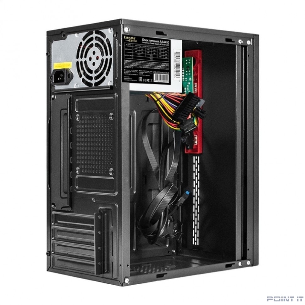 Exegate EX298813RUS Корпус Minitower ExeGate BAA-403U2-AAA450 (mATX, БП AAA450 с вент. 8см, 1*USB+2*USB3.0, HD Audio, черный)