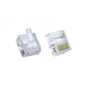 Коннектор RJ-45 Netko (8p8c) cat.5e, короткий, для одножильного и многожильного кабеля (нож с 2-мя зубцами), 100шт.