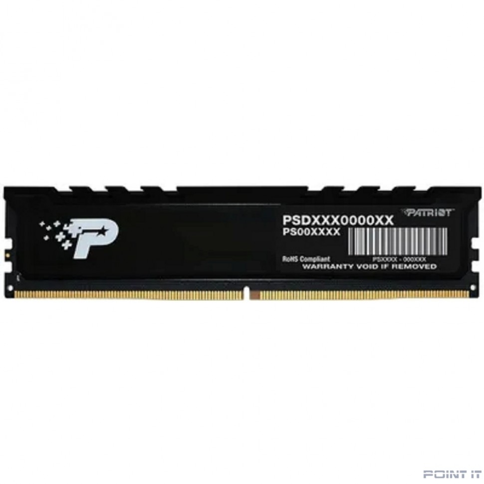 Память DDR5 8GB 4800MHz Patriot PSP58G480041H1 Signature Premium RTL PC5-38400 CL40 DIMM 288-pin 1.1В single rank с радиатором Ret