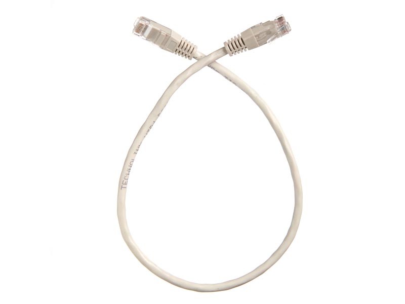 Патч-корд Technolink UTP4 rj45-rj45 cat.6, 0.5м, BC, LSZH, серый, литой коннектор