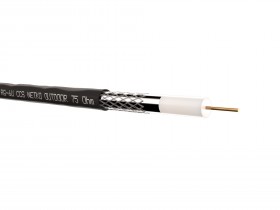 Кабель коаксиальный RG-6U Netko, 75 Ом (CCS, оплетка 32 нити AL), наружный, черный (100м)