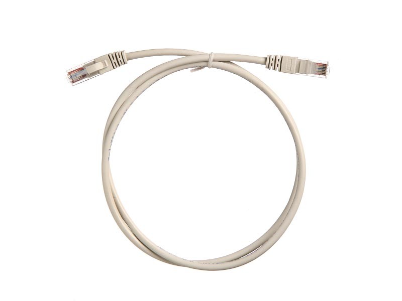 Патч-корд Netko СКС UTP4 cat.5e, 1.0м, литой коннектор, серый, LSZH