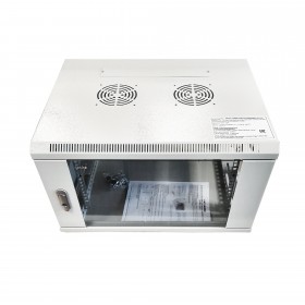 Шкаф настенный 6U серия WMA (Wall Maestro) (600х600х370), передняя дверь стекло, собранный, серый Netko  &quot;А&quot;