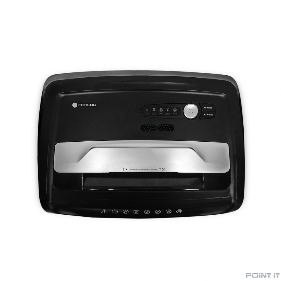 ГЕЛЕОС Уничтожитель документов УО36-4 DIN P-4 {(4 ур-нь секр.), фрагмент 3,9х30мм, 29-33 лист (70г/м2), CD/пл.карты/скрепки/скобы, 36 л.}